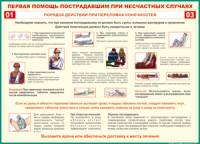Таблица "Порядок действий при переломах конечностей" (100х140 сантиметров, винил) - fgospostavki.ru - Тамбов