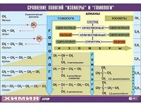 Таблица демонстрационная "Сравнение понятий изомер и гомолог" (винил 70x100) - fgospostavki.ru - Тамбов