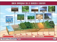 Таблица демонстрационная "Смена природных зон от полюсов к экватору" (винил 70*100) - fgospostavki.ru - Тамбов