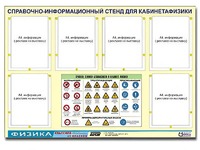 Стенд информационный "Правила техники безопасности в кабинете физики" (80х110, 6 карманов) - fgospostavki.ru - Тамбов