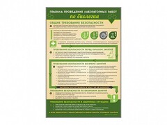 Стенд "Правила выполнения лабораторных работ по биологии" Вариант 1 - fgospostavki.ru - Тамбов