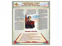 Стенд "Уставы. Закон военной службы. Военная присяга" - fgospostavki.ru - Тамбов