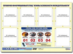 Стенд информационный "Основы безопасности жизнедеятельности" (80*110, 6 карманов) - fgospostavki.ru - Тамбов