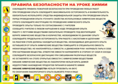 Таблица "Правила безопасности на уроке химии" (100х140 сантиметров, винил) - fgospostavki.ru - Тамбов