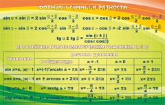 Стенд "Формулы суммы и разности" - fgospostavki.ru - Тамбов