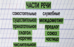 Набор магнитных карточек "Части речи" (фон зелёный) - fgospostavki.ru - Тамбов