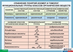 Таблица. Сравнение понятий изомер и гомолог. Функциональные группы классов органических веществ. - fgospostavki.ru - Тамбов