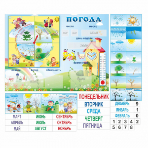 Стенд "Погода" с карманами для вставок - fgospostavki.ru - Тамбов