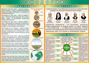 Таблица "Экология. Определения и история" (100х140 сантиметров, винил) - fgospostavki.ru - Тамбов