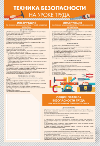 Стенд-уголок "Техника безопасности на уроках труда" - fgospostavki.ru - Тамбов