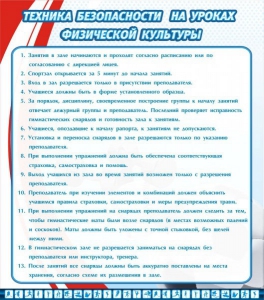 Стенд "Техника безопасности на уроках физкультуры" - fgospostavki.ru - Тамбов