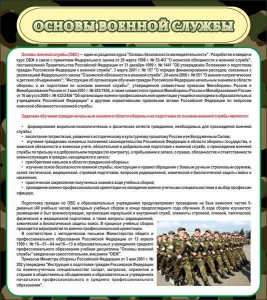 Стенд "Основы военной службы" - fgospostavki.ru - Тамбов