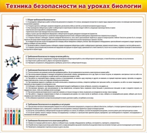 Стенд "Техника безопасности на уроках биологии" Вариант 2 - fgospostavki.ru - Тамбов