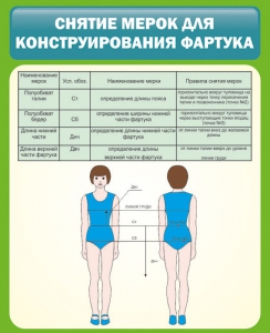 Стенд "Снятие мерок для конструирования фартука" - fgospostavki.ru - Тамбов