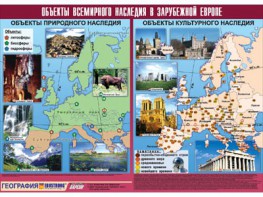 Таблица демонстрационная "Объекты всемирного наследия в Зарубежной Европе" (винил 100*140) - fgospostavki.ru - Тамбов