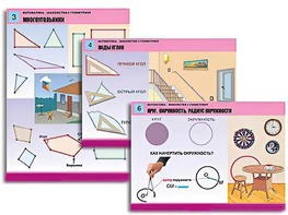 Комплект таблиц "Математика. Знакомство с геометрией" (6 таблиц, формат А1, ламинированные) - fgospostavki.ru - Тамбов