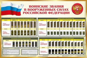 Стенд "Воинские звания в вооруженных силах РФ" - fgospostavki.ru - Тамбов