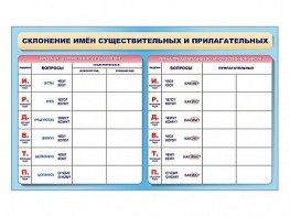 Фрагмент (демонстрационный) маркерный (двухсторонний) "Склонение имен существительных и прилагательных" - fgospostavki.ru - Тамбов