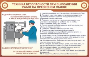 Стенд "Техника безопасности при выполнении работ на фрезерном станке" - fgospostavki.ru - Тамбов