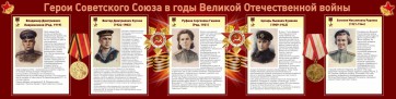 Стенд "Герои Советского союза в годы Великой Отечественной войны" Вариант 2 - fgospostavki.ru - Тамбов